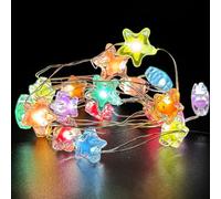 Sunshine smile Guirlande lumineuse en forme d'étoile - 2 m - 20 LED - Pour chambre d'enfant - Pour éclairage intérieur et extérieur, chambre à coucher, mariage, anniversaire