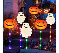 Sunshine smile Lampes solaires pour Halloween, citrouille, fantômes, lampes solaires étanches LED, lampe décorative de jardin, décoration extérieure, pour l'extérieur, fête, pierre tombale