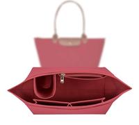 Sunshine smile Organiseur de sac à main Rose pour Longchamp Pliage M, Multi-Pocket Felt Handbag Organizer