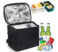 Sunshine smile Sac isotherme pliable - Petit sac isotherme - Sac isotherme - Sac à glace - Sac à déjeuner - Glacière pour pique-nique - 10 l (noir)