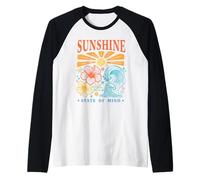 Sunshine State of Mind Cool Beachy Vintage Retro Vibes Manche Raglan