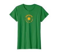 Sunshine State of Mind : Retro Sun Positive Vibes T-Shirt, Femme, Vert Kelly, 3XL