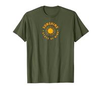 Sunshine State of Mind : Retro Sun Positive Vibes T-Shirt, Homme, Olive, 3XL