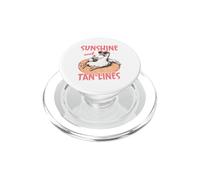 Sunshine Tan Lines Relaxing Duck Summer Beach PopSockets PopGrip pour MagSafe