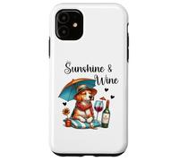 Sunshine & Wine Dog Mom Wine Lover Drinking Summer Beach Coque pour iPhone 11