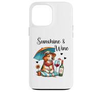 Sunshine & Wine Dog Mom Wine Lover Drinking Summer Beach Coque pour iPhone 13 Pro Max