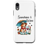 Sunshine & Wine Dog Mom Wine Lover Drinking Summer Beach Coque pour iPhone XR