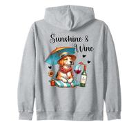 Sunshine & Wine Dog Mom Wine Lover Drinking Summer Beach Sweat à Capuche
