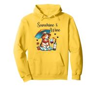 Sunshine & Wine Dog Mom Wine Lover Drinking Summer Beach Sweat à Capuche