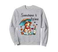 Sunshine & Wine Dog Mom Wine Lover Drinking Summer Beach Sweatshirt