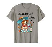 Sunshine & Wine Dog Mom Wine Lover Drinking Summer Beach T-Shirt