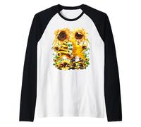 Sunshine Wishes and Honey Bee Kisses Cute Sunflower GNOME Manche Raglan