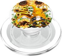 Sunshine Wishes and Honey Bee Kisses Cute Sunflower GNOME PopSockets PopGrip pour MagSafe