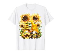 Sunshine Wishes and Honey Bee Kisses Cute Sunflower GNOME T-Shirt