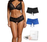 sunshinelady Culotte Femme Sexy Chic Ouverte avec Perles String Dentelle | Boxer Grande Taille,Tanga Sans Couture Taille Basse,Slip Fendu,Sous Vetement Shorty Dentelle,Tenue Libertine S-XXL