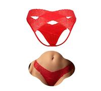 sunshinelady Culotte Ouverte à l'Arrière Mini String Ficelle Transparent Grande Taille Tanga sans Couture Taille Basse String Fendu Résille sous Vetements Feminins Slip Bresilien Bretelles Croisées S