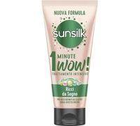 Sunsilk, Traitement intensif 1 minute Wow, masque cheveux bouclés, ligne de rêve, masque capillaire restructurant, avec huile de macadamia, élasticité et biotine, 6 pièces de 180 ml