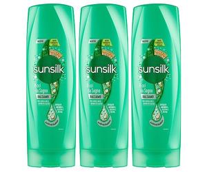 Sunsilk Traum Locken Après-shampoing pour cheveux bouclés à l'huile de macadamia, élastine et biotine, boucles définies et élastiques, 3 flacons de 350 ml
