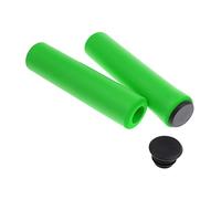 SunsoilGiant 2 Pièces Poignées de Guidon Vélo Poignées Vélo Poignées Bicyclette Poignées Guidon VTT Silicone Haute Densité Surface Douce Antidérapante avec Embouts, Vert, Unique