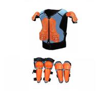 SunsoilGiant Armure de Protection Enfant Ensemble Complet Plastron Épaules Coudes Genou Mousse Absorbant Les Chocs Adaptée aux Sorties Sportives Vélo Roller Enfants , Bleu+Orange