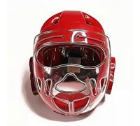 SunsoilGiant Casque de Protection pour Arts Martiaux Casque Karaté Protège-Joue Casque Mousse NBR PU Ajustable Adapté à Enfants Adultes Entraînement, Rouge, S