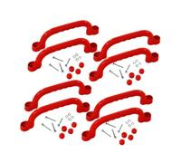 SunsoilGiant Ensemble de 8 Poignées Antidérapantes pour Structure D'escalade, Accessoires de Jeux Extérieurs, Arrondis, Rouge