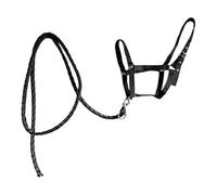 SunsoilGiant Licol pour Cheval avec Longe. Ensemble en Nylon Résistant avec Rembourrage Intérieur Doux. Idéal pour L'équitation, Le Chargement, Le, Le, Noir