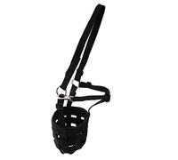 SunsoilGiant Muselière pour Cheval avec Têtière Réglable, Protection Anti-Morsure, Muselière de Pâturage en Nylon et Licol en Polypropylène Résistant et Caoutchouc, Noir, Moyen
