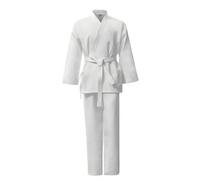 SunsoilGiant Tenue d'Entraînement Karaté Ceinture pour Pratiquants Tous Niveaux en Mélange Coton Polyester Veste à Revers Croisés Pantalon à Taille Élastique pour Sports Self-défense, 110CM