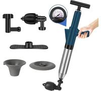 Sunsorld Pompe Déboucheur WC à Air Comprimé, Déboucheurs Ventouses avec Baromètre, 5-en-1 Deboucheur Canalisation, pour Déboucher les Toilettes/Lavabo/Baignoire/Drain de Sol