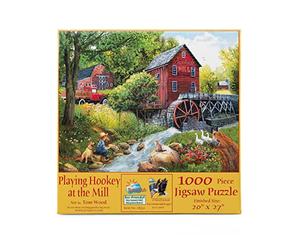 SunsOut 28751 - Wood: Playing hookey at the mill - 1000 pieces jigsaw puzzle