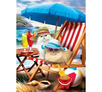 Sunsout Inc - Beach Cats - 300 PC Puzzle de Jigsaw par artiste: Tom Wood - Taille finie 18 """" x 24 """" - MPN # 28865