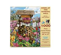 SUNSOUT INC - Puzzle Oiseaux au puits à souhaits - 1000 pièces par l'artiste : Lori Schory - Taille finie 50,8 x 68,6 cm - MPN # 35157