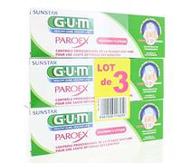 Sunstar Gel Dentifrice Gum Paroex, avec Chlorhexidine, 75 ml (Lot de 3)