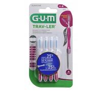 Sunstar Gum Trav-ler brosses interdentaires 1,4 mm rose, 4 pcs