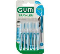 Sunstar Trav-Ler Interdental Manual Toothbrush,Blue,Pack Of 6