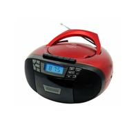 Sunstech CXUM53 Radio CD/Cassette Portable stéréo de 2 W, CD/R/RW/MP3/WMA FM USB/AUX-in, Couleur Rouge.