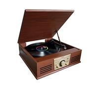 Sunstech PXR32, Tourne-Disque Vintage, Lecteur Vinyle et Lecteur de Musique Via Bluetooth, USB, Cartes mémoire SD et Connexion auxiliaire. Tuner Radio FM. 2 Haut-parleurs. Bois.