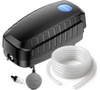 SunSun CAP-10 Pompe Aquarium à air 4W Bulleur 3 m³ Débit 5 L/min Longueur 3 m Pierre à bulle Clapet ani-retour 4 Sorties d’air Aérateur Diffuseur Aquariophilie Poissons Bassin Jardin Aquaculture