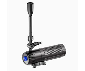 SunSun CUP-129 Clarificateur et Pompe de Fontaine - 330 x 100 x 105 mm - UVC 9 W - capacité étang Max 6000 l / 1000 l/h / 24 W/Hauteur refoulement Max. 1,4 m - stérilisateur écumeur pour bassins