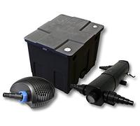 SunSun Kit complet: CBF-350 Filtre de bassin jusqu'à 12000 L Biologique, CTF-3800 SuperECO pompe de filtration 3600l/h 20W, CUV-224 lampe uv UVC Clarificateur avec 24W