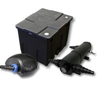 SunSun Kit complet: CBF-350 Filtre de bassin jusqu'à 12000 L Biologique, CTF-6000 SuperECO pompe de filtration 6000l/h 40W, CUV-236 lampe uv UVC Clarificateur avec 36W