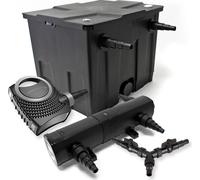 SunSun Kit complet: CBF-350 Filtre de bassin jusqu'à 12000 L Biologique, CTF-8000 SuperECO pompe de filtration 8000l/h 70W, CUV-224 lampe uv UVC Clarificateur avec 24W, Y-distributeur
