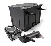 SunSun Kit complet: CBF-350 Filtre de bassin jusqu'à 12000 L Biologique, CTF-8000 SuperECO pompe de filtration 8000l/h 70W, CUV-318 lampe uv UVC Clarificateur avec 18W