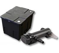 SunSun Kit complet: CBF-350 Filtre de bassin jusqu'à 12000 L Biologique, CUV-318 lampe uv UVC Clarificateur avec 18 Watt Puissance UV-C