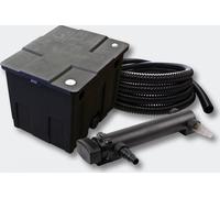 SunSun Kit complet: CBF-350 Filtre de bassin jusqu'à 12000 L Biologique, CUV-324 lampe uv UVC Clarificateur avec 24W, 5m Tuyau 25 mm (1")