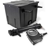 SunSun Kit complet: CBF-350 Filtre de bassin jusqu'à 12000 L Biologique, NEO10000 SuperECO pompe de filtration 10000l/h 80W, CUV-636 lampe uv UVC Clarificateur avec 36W
