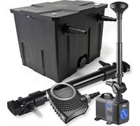 SunSun Kit complet: CBF-350 Filtre de bassin jusqu'à 12000L Biologique, NEO10000 pompe de filtration 10000l/h 80W, CUV-672Lampe uv UVC Clarificateur avec 72W, CTP-5003 Pompe pour fontaine 5000l/h 30W