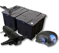 SunSun Kit complet: CBF-350B Filtre de bassin jusqu'à 60000 L Biologique, CTF-12000 SuperECO pompe de filtration 12000l/h 100W, CUV-224 lampe uv UVC Clarificateur avec 24W, Y-distributeur