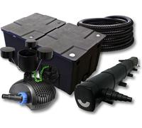 SunSun Kit complet: CBF-350B Filtre de bassin jusqu'à 60000 L Biologique, CTF-6000 pompe de filtration 6000l/h 40W, CUV-272 lampe uv 72W, 25m Tuyau 25 mm, CSP-250 Écumeur 2500l/h 45W
